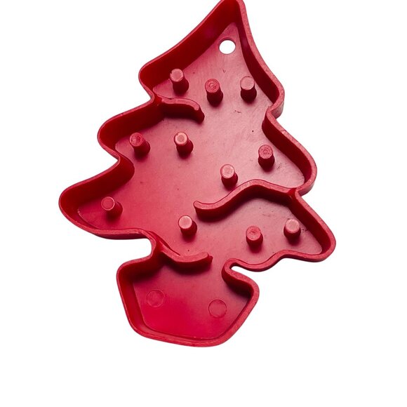 Vintage L.T.T.C. 1978 Red Plastic Christmas Tree Cookie Cutter - Picture 1 of 8